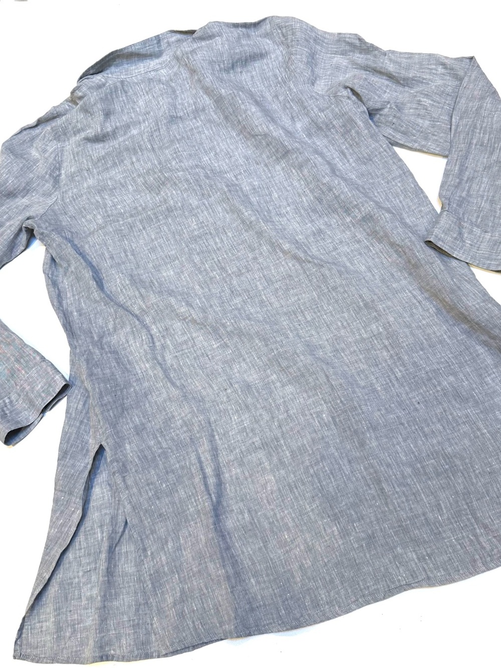 Eileen Fisher Light Blue Linen Tunic Shirt - Picture 2 of 7